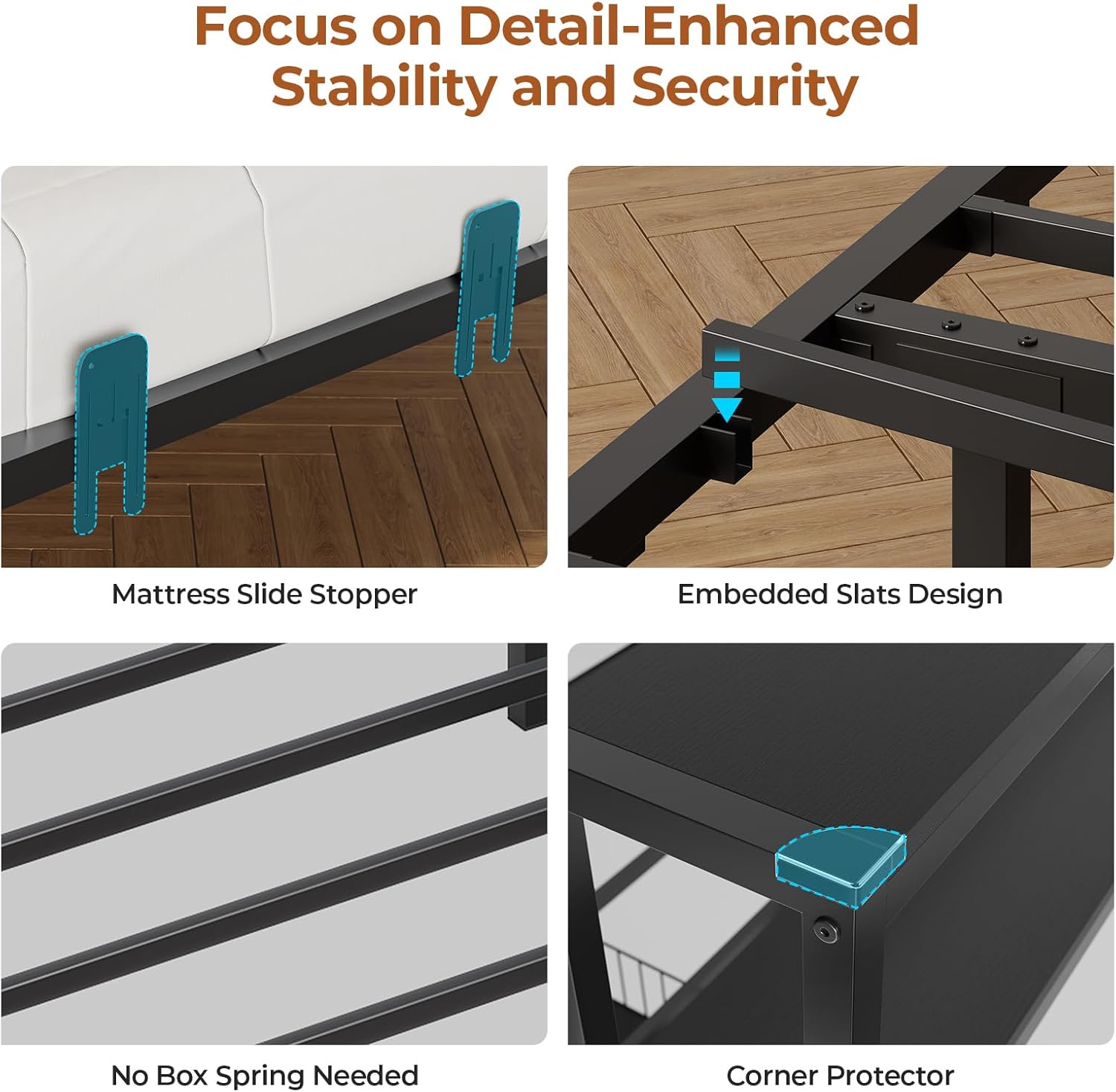 Sikaic Daybeds Twin Size Daybeds with Charging Station and Storage Shelves Black Black / Twin / Modern