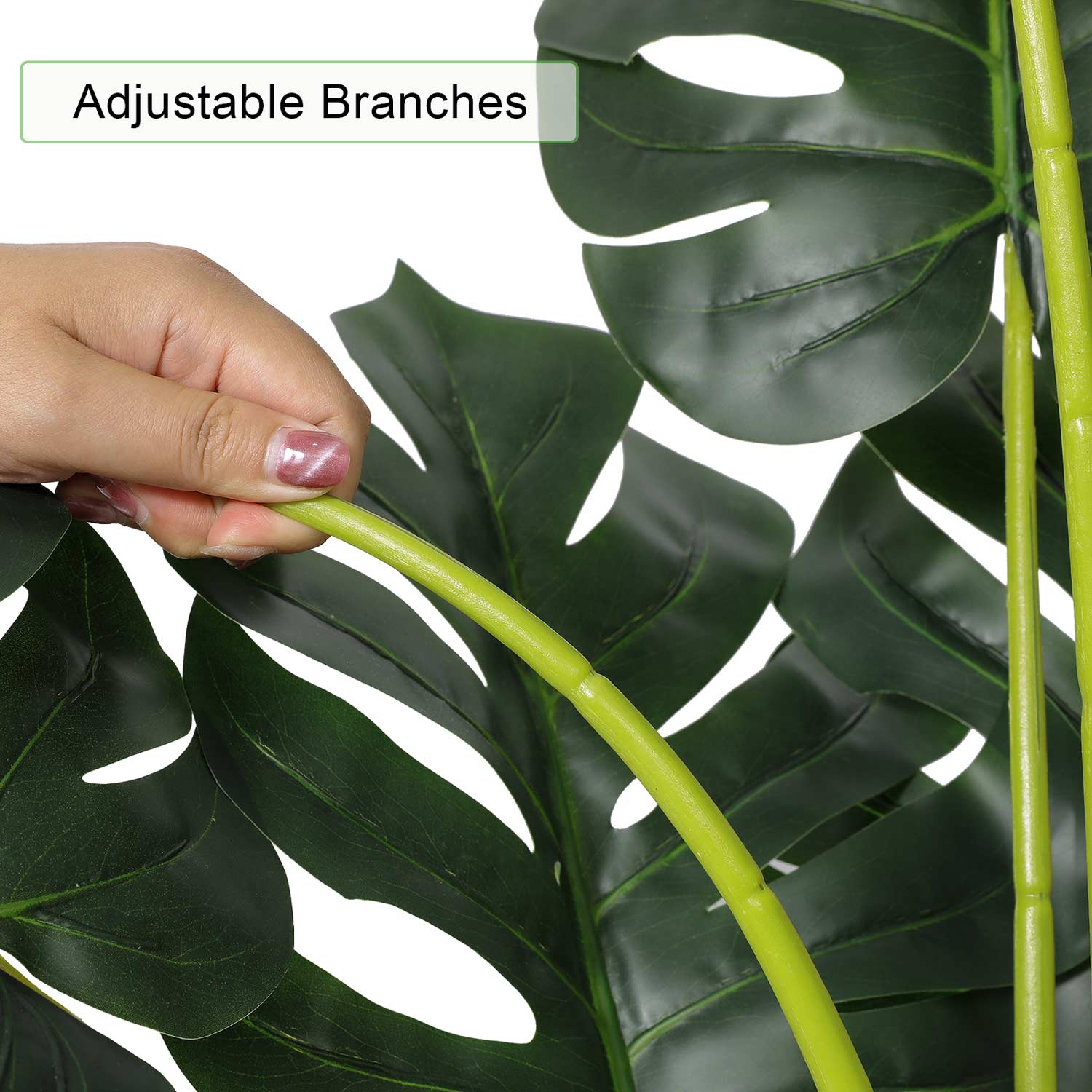 Sikaic Artificial Tree 2 Pack Artificial Monstera Deliciosa Plant 4ft Tall 15 Decorative Split Leaves Faux Swiss Cheese Fake Tropical Palm Tree