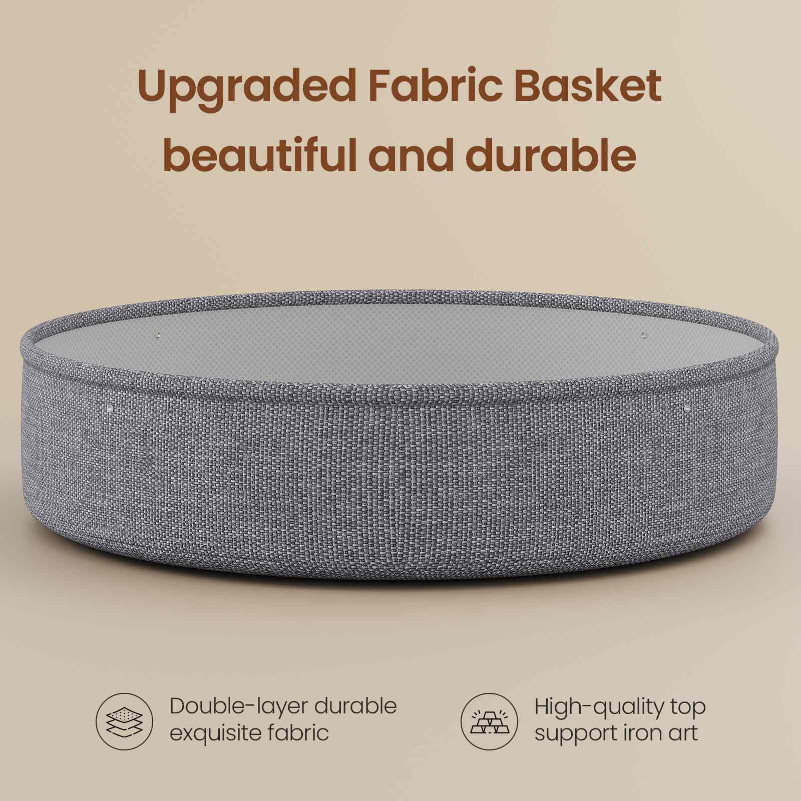 Sikaic Coffee Table Lift Top Round Coffee Table with Fabric Basket Black Black / Engineered Wood / Modern