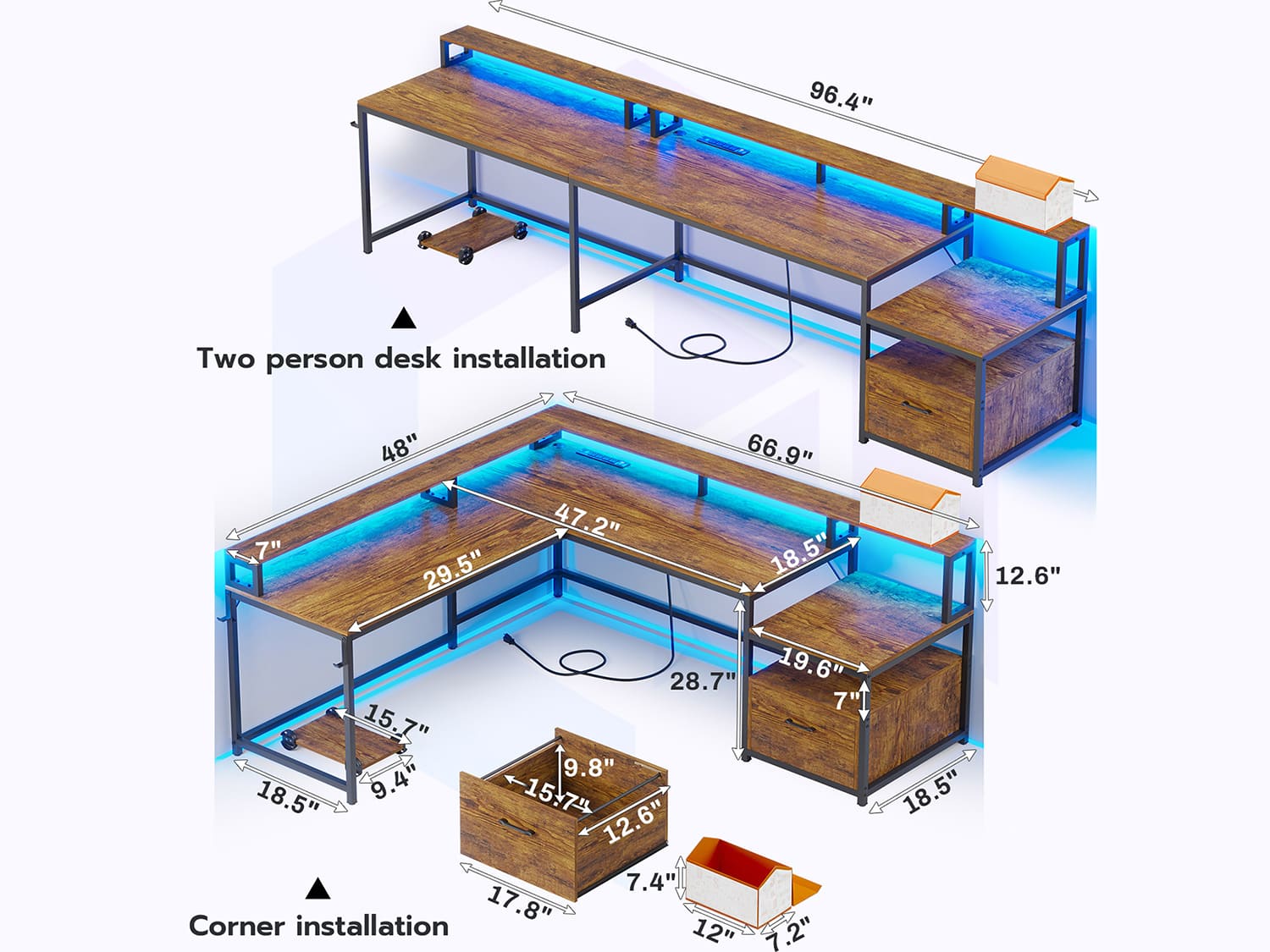 2 person desk