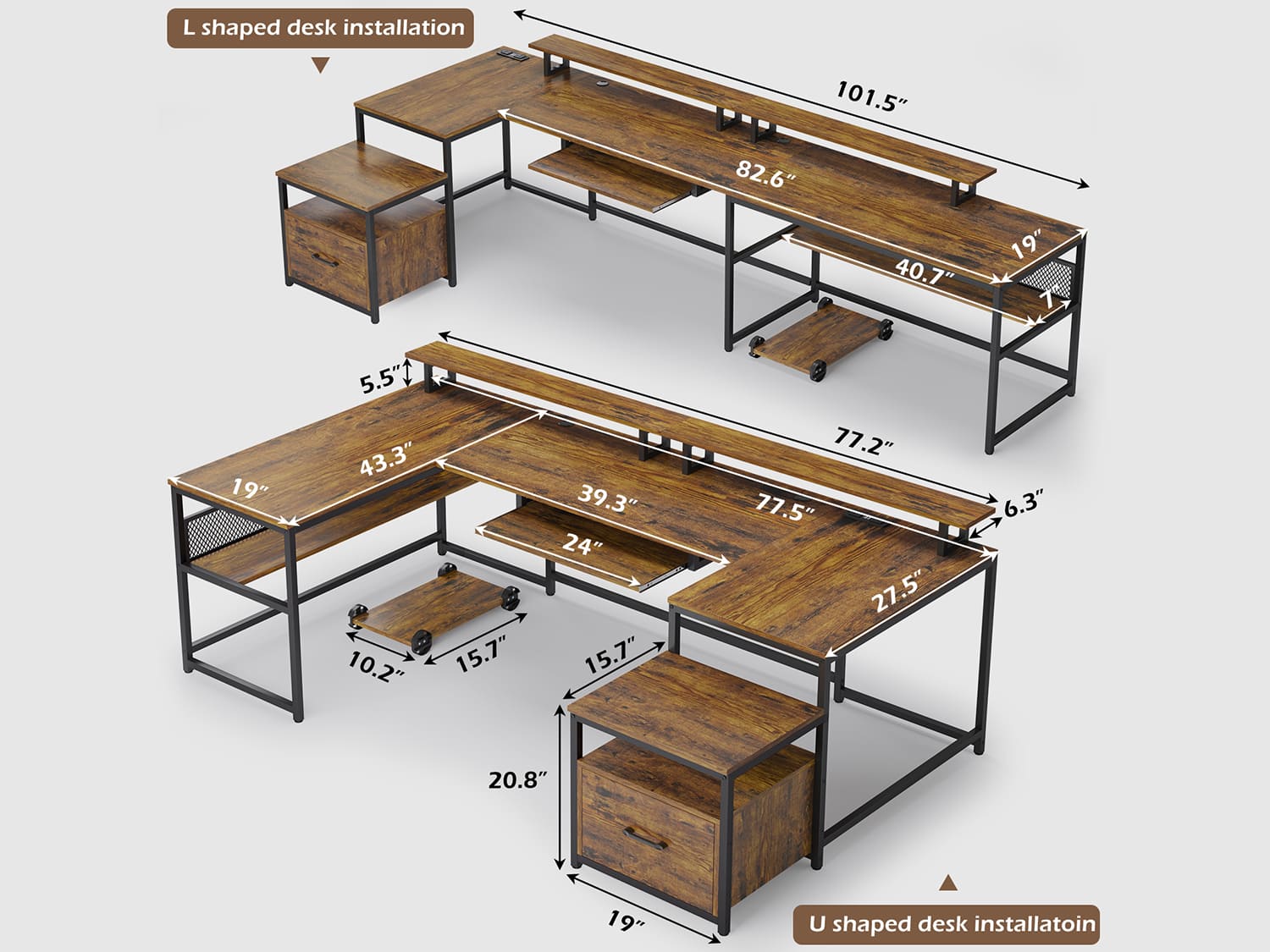 2 person desk