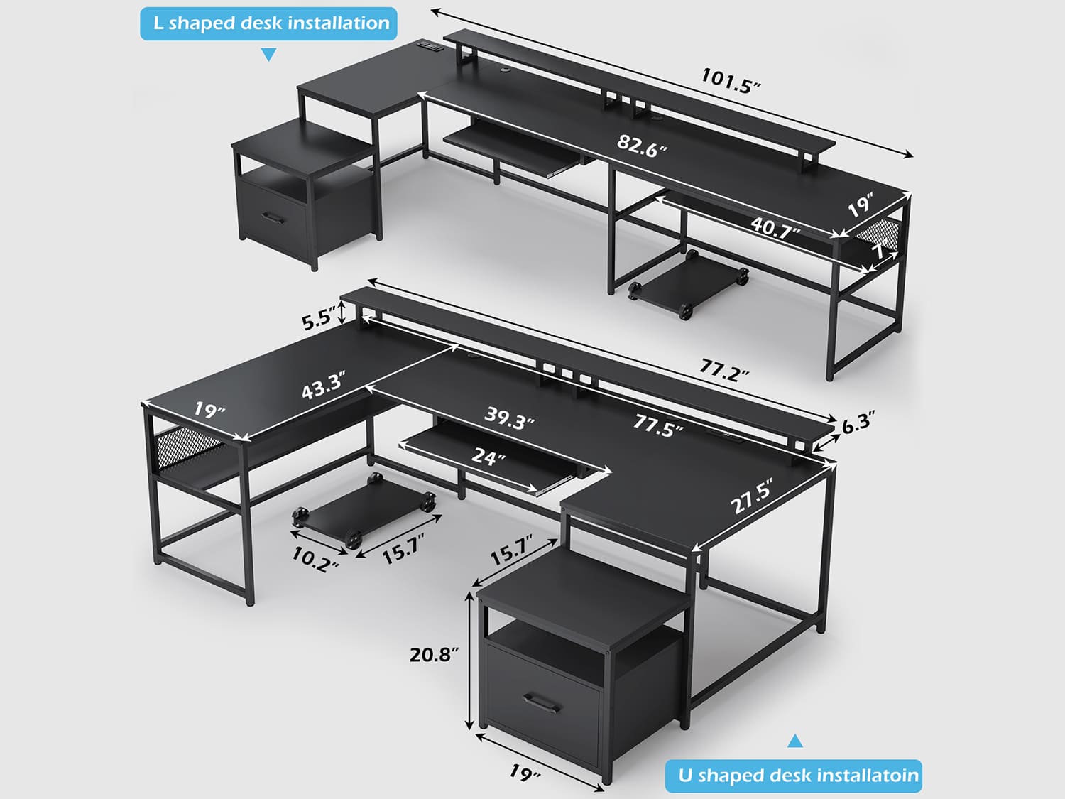 2 person desk