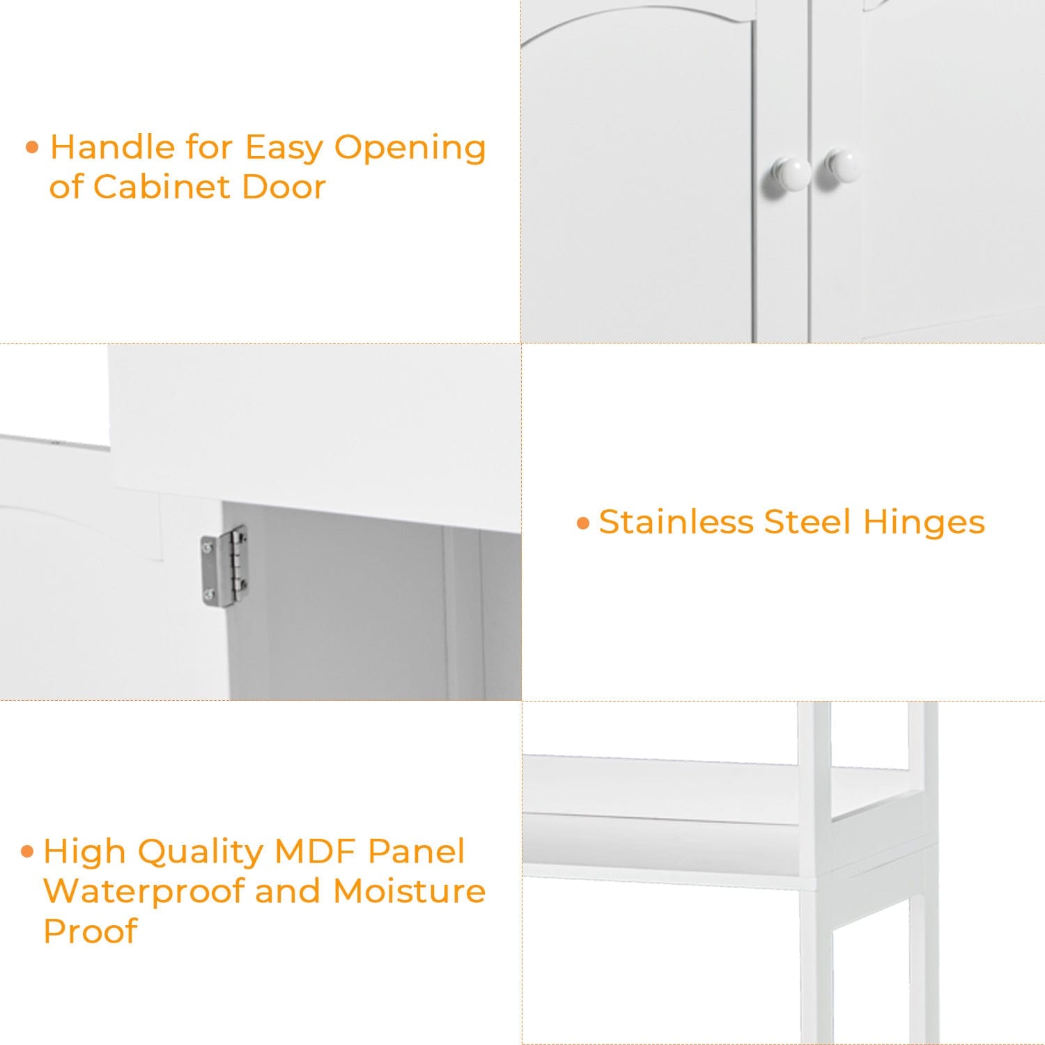 Sikaic Storage Cabinets & Lockers Multifunctional Storage Cabinet with Microwave Space Drawer White
