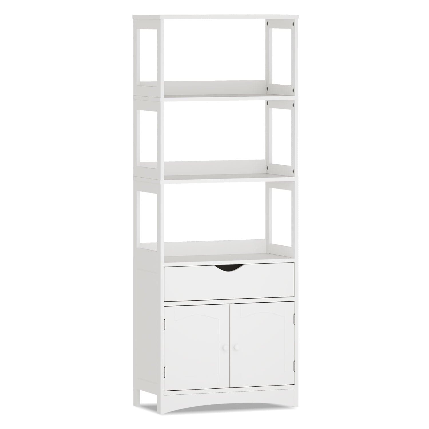 Sikaic Storage Cabinet 64 Inches Freestanding Storage Cabinet Furniture White White / Engineered Wood / Modern