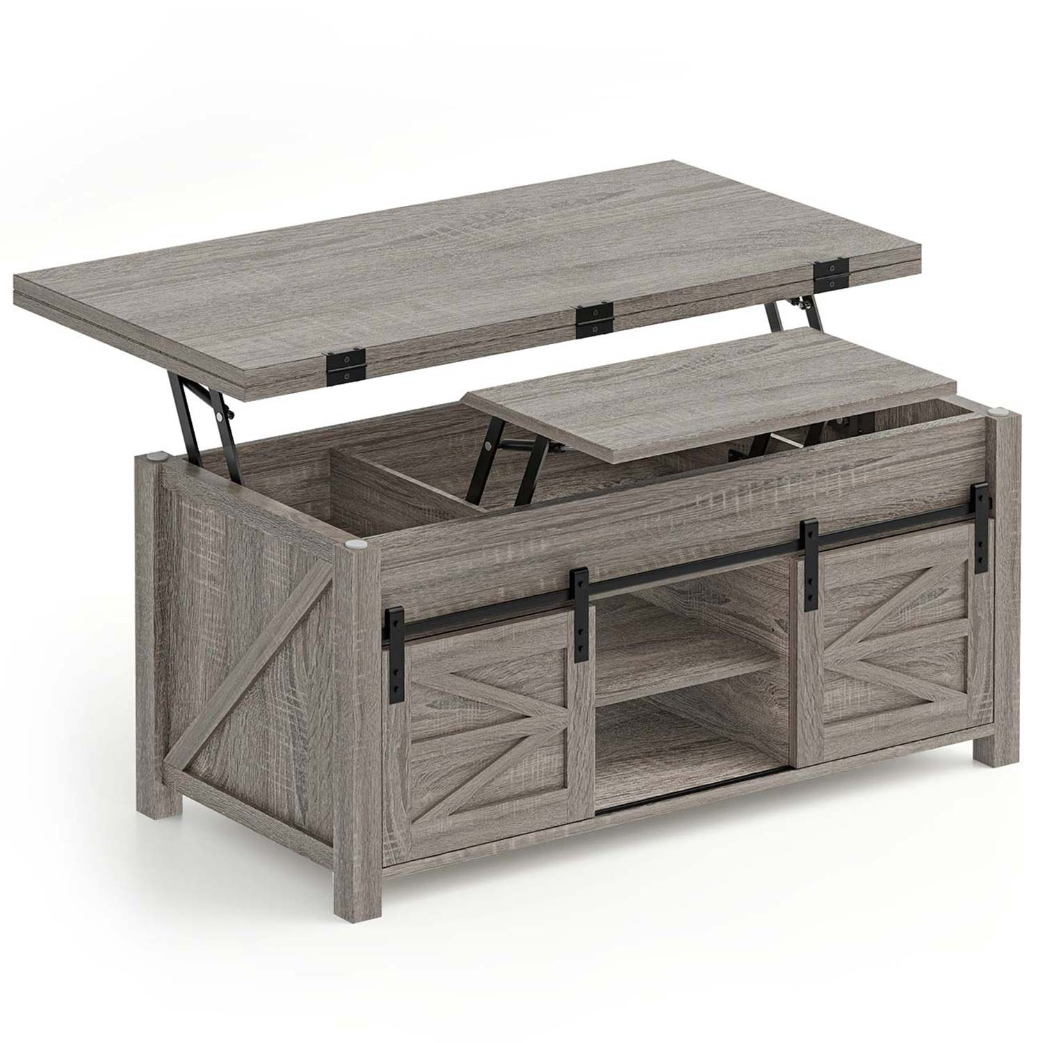 Sikaic Coffee Table 4 in 1 Lift Top Coffee Table with Hidden Storage Walnut Color Walnut / Engineered Wood / Modern