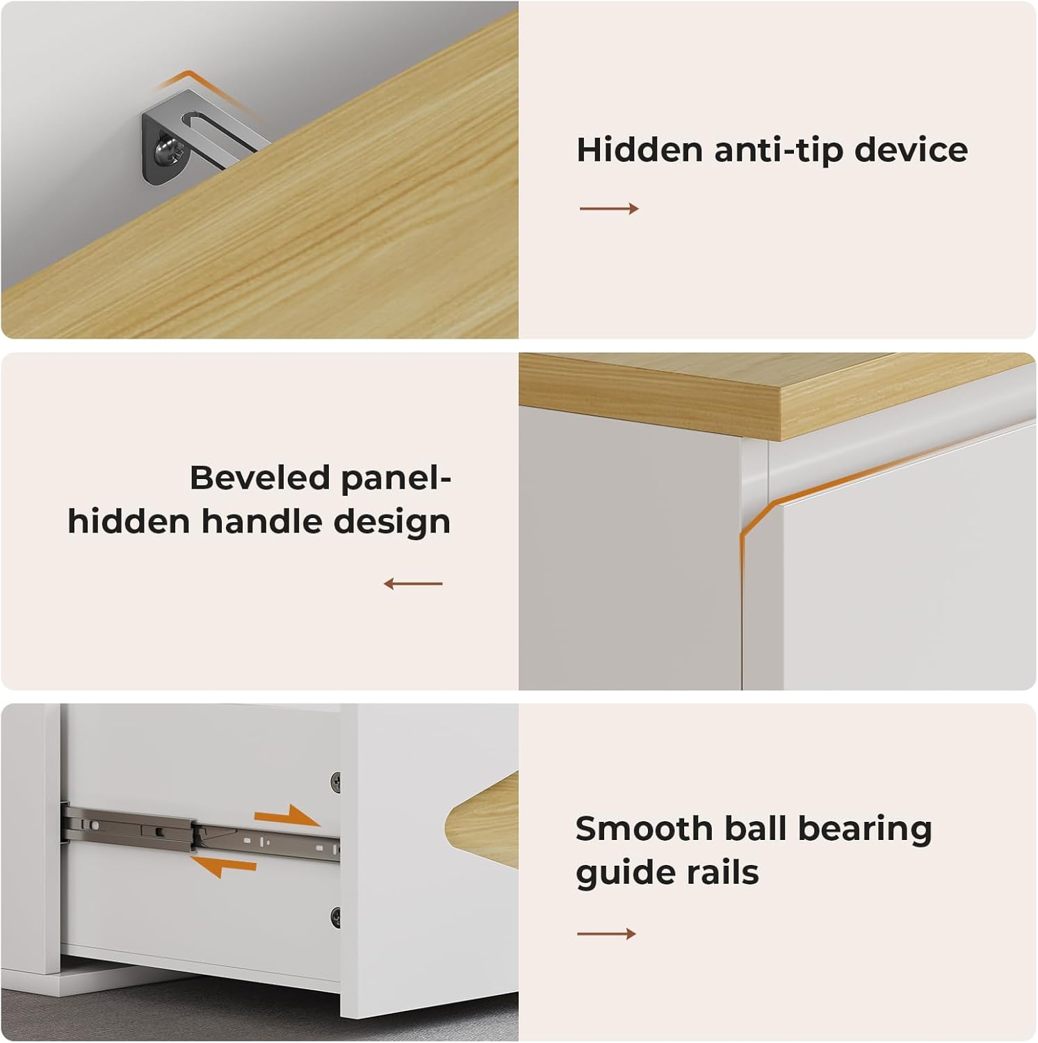 Sikaic Dresser 48.3 Inches Tall Dresser with 4 Drawers White White / Engineered Wood / Modern
