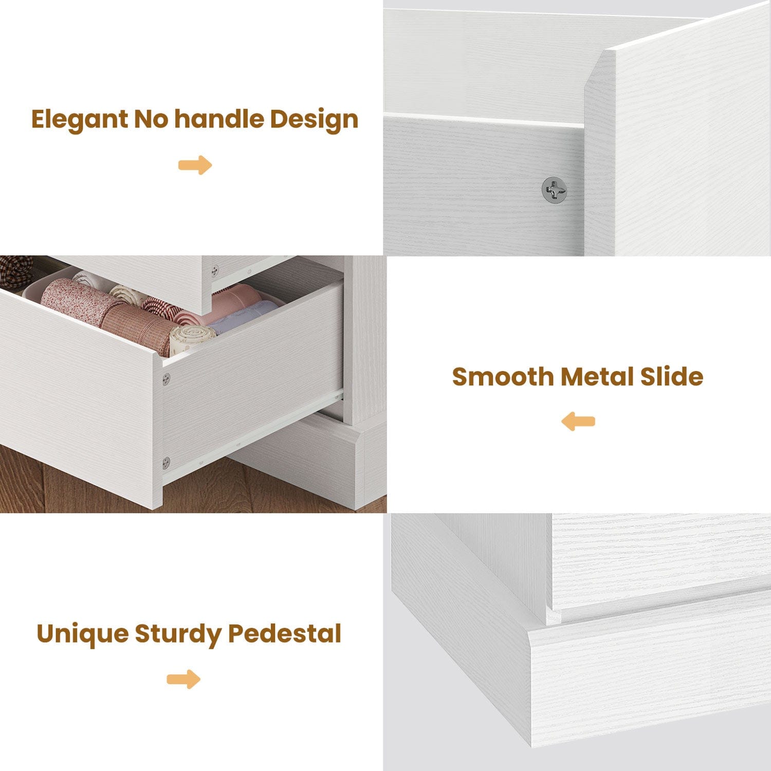 Sikaic Dressers 8 Drawers Long Double Dresser with Storage Organizer White