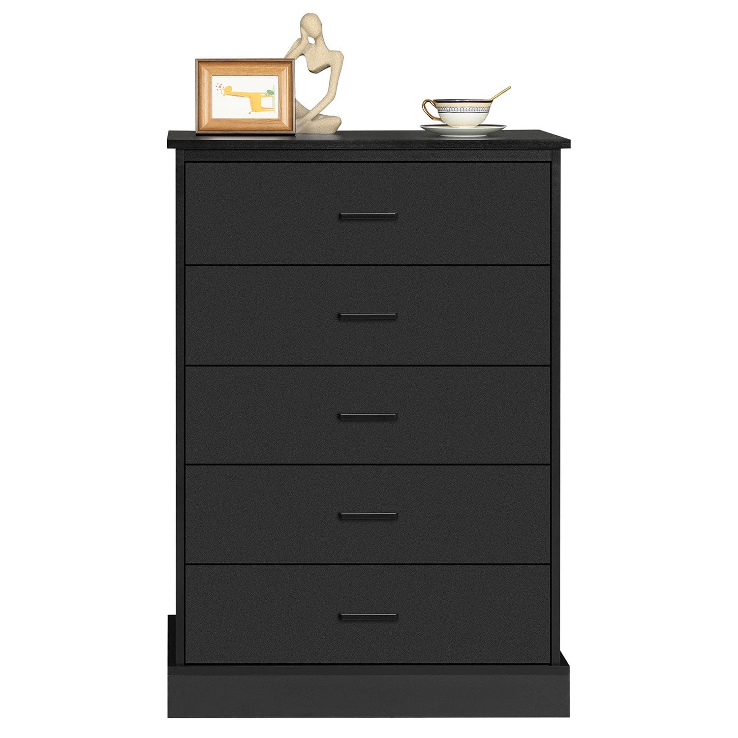 Sikaic Dressers 5 Drawers Dresser with Sturdy Base Storage Cabinet Black