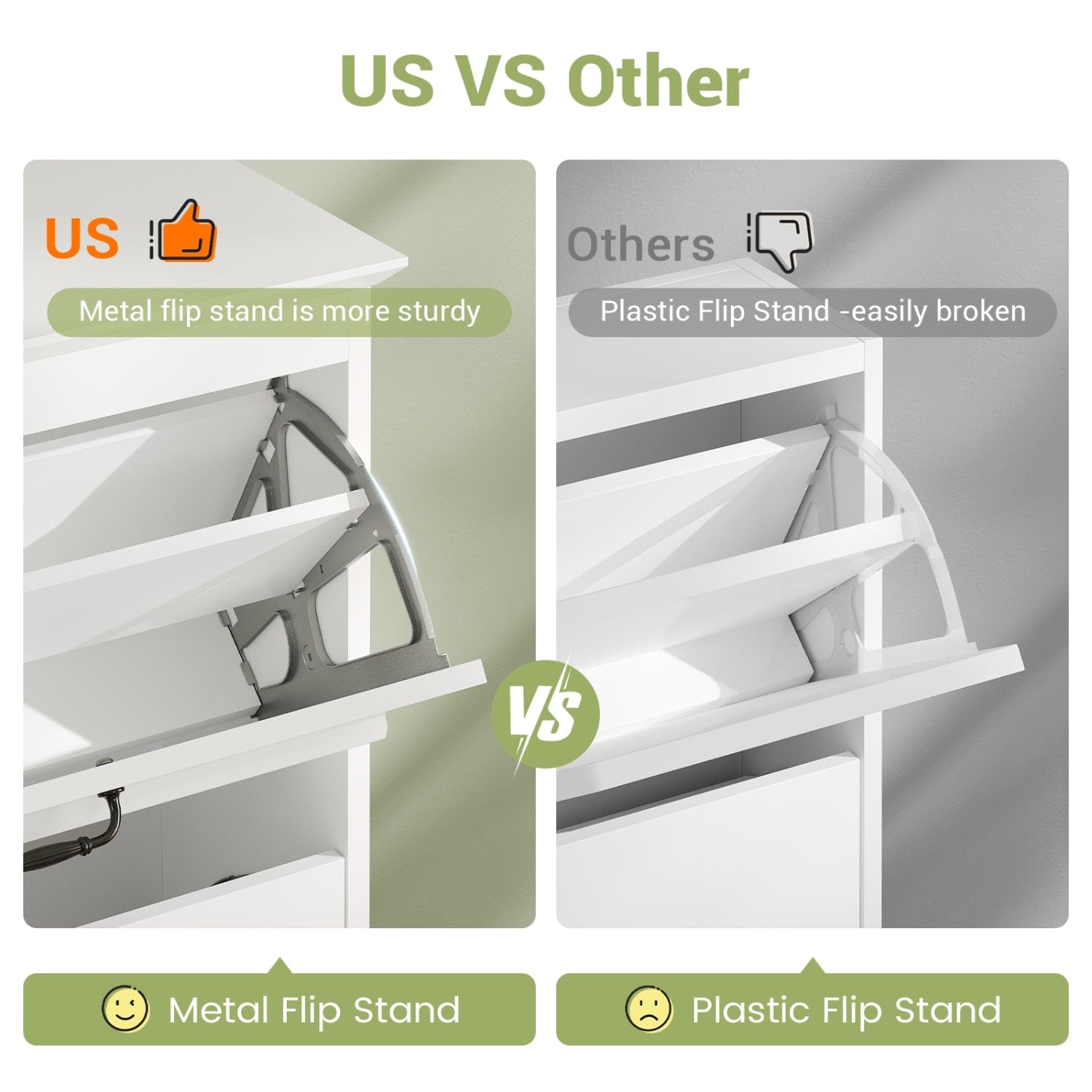 Sikaic Shoe Benches Shoe Benches with 4 Flip Drawers White White / Engineered Wood / Modern
