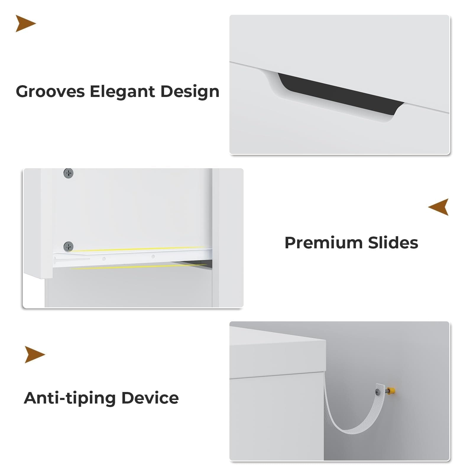 Sikaic Dresser 8 Drawers Dresser with Large Capacity for Living Room White Sikaic 8 Drawers Dresser White White / Engineered Wood / Modern
