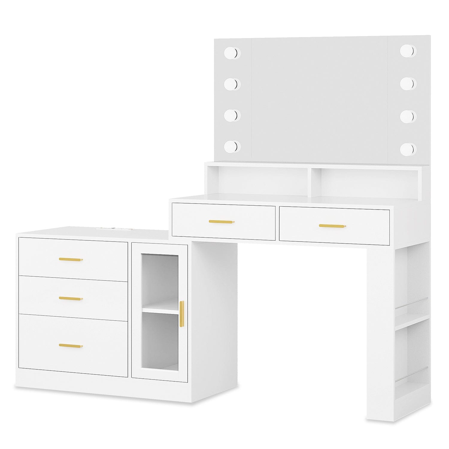Sikaic Makeup Vanity LED Makeup Vanity with Mirror White White / Engineered Wood / Modern