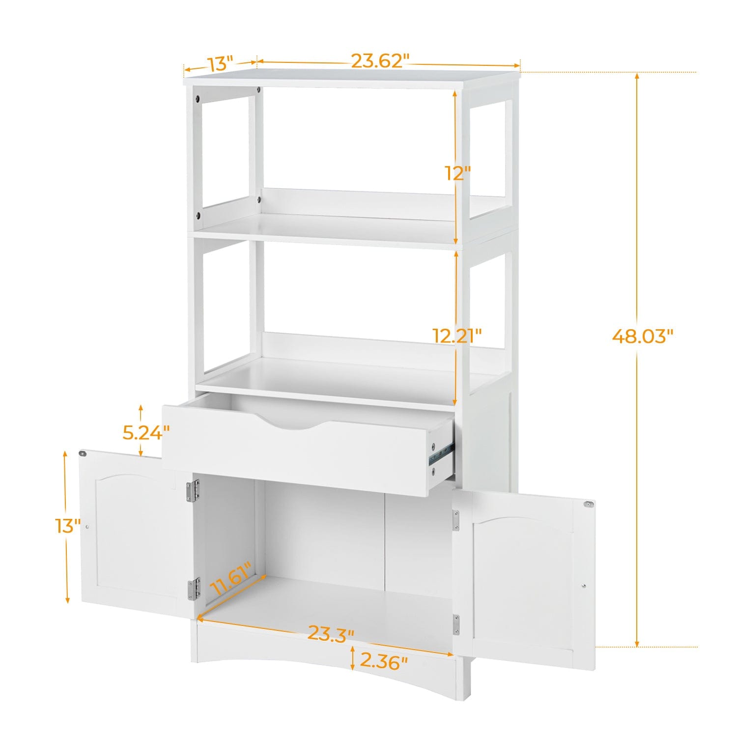 Sikaic Storage Cabinets & Lockers Multifunctional Storage Cabinet with Microwave Space Drawer White