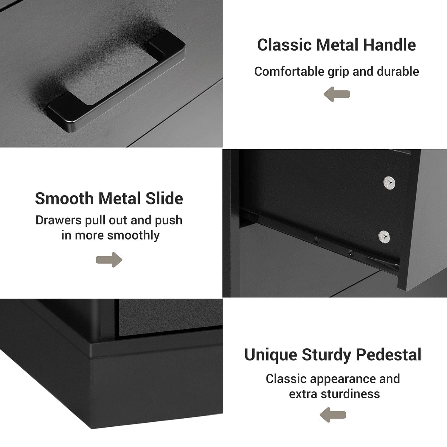 Sikaic Dressers 5 Drawers Dresser with Sturdy Base Storage Cabinet Black