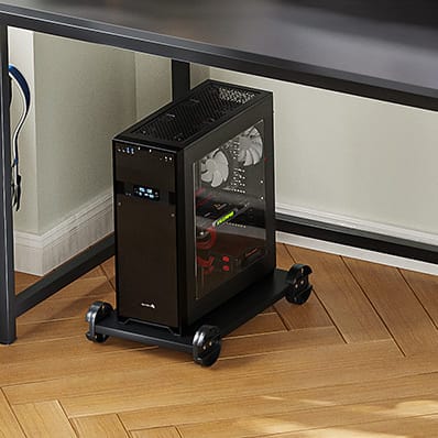 Sikaic 66" L Shaped Corner Two Person Gaming Desk with File Drawer Power Outlet Led Lights Monitor Shelf Black